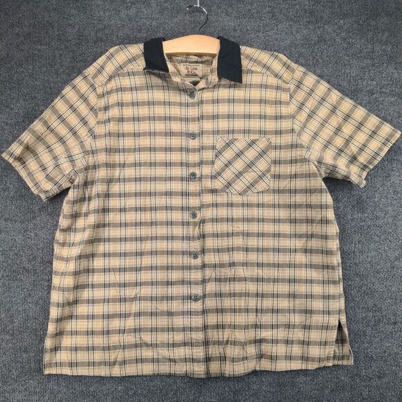 At Last & Co. Chest Pocket Button Up Shirt Womens Plus Size 18/20 Brown Plaid - Picture 2 of 11